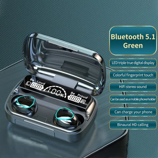 M10 TWS Bluetooth Wireless Earbuds – Super Sound, Touch Control, Built-in Mic, True Stereo, Sports Headset, Universal Compatibility