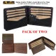Italian Leather Men’s Tri-Fold Wallet Gift Set – Pack of Two Premium Wallets
